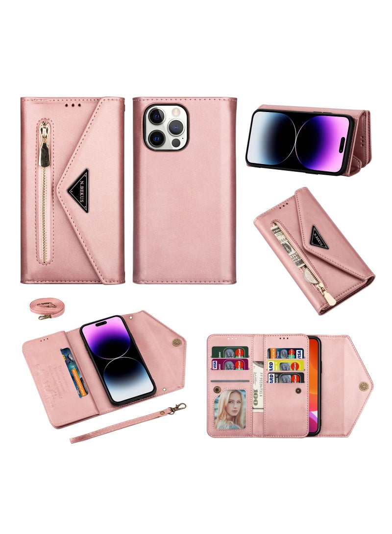 Suteni Flip Cover Leather Protective Hidden Card Slots Phone Case for iPhone - Image 3