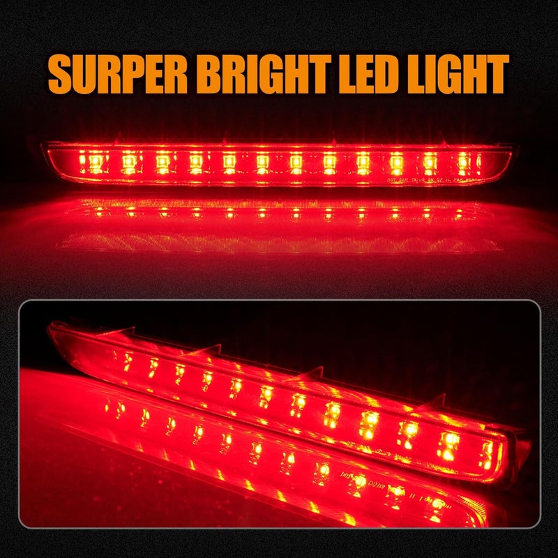 Cxdar Third 3rd Brake Light LED for 2007 2008 2009 Chevy Equinox, High Mount Rear Brake Lights Assembly for 07 08 09 Pontiac Torrent, Waterproof Center Cab Lamp Stop Light (Red) - Image 2