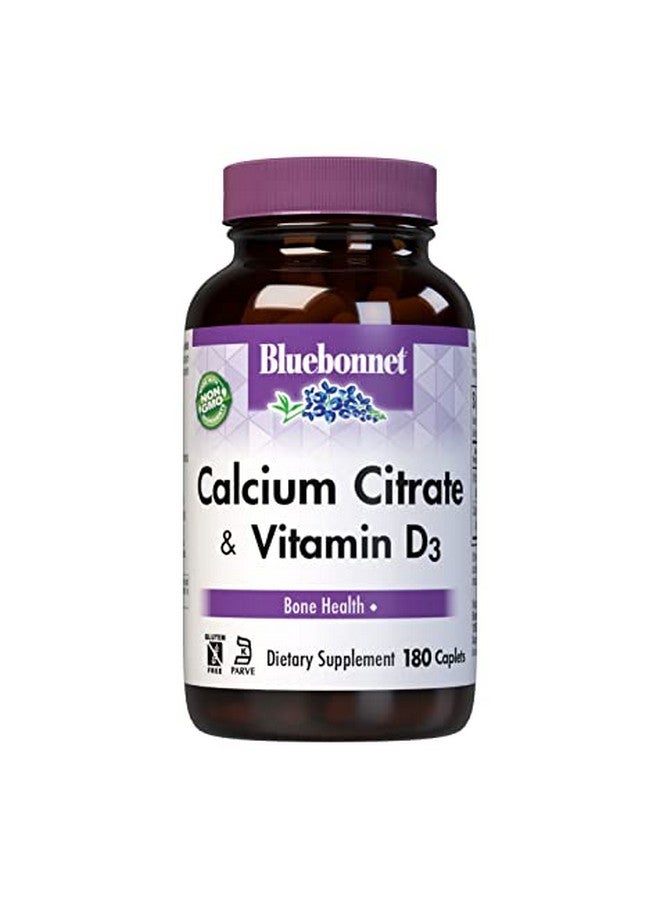 Bluebonnet Calcium Citrate Plus Vitamin D3 Caplets 180 Count - Image 1