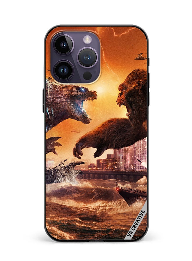 VR CREATIVE Protective Case Cover For Apple iPhone 15 Pro Godzilla Vs Kong Design Multicolour - Image 1