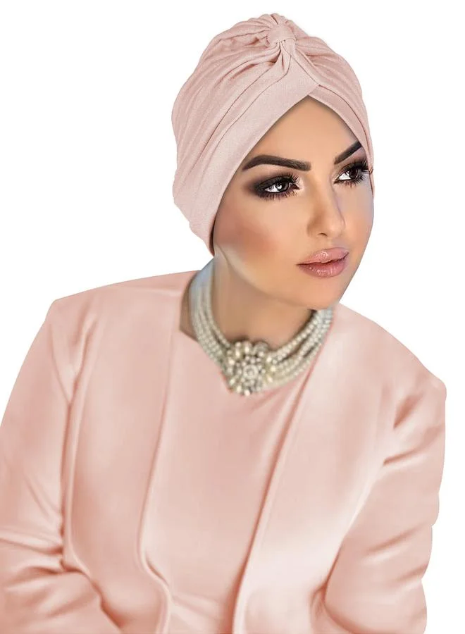 Take Two Light Pink Plain Stretch Turban Hijab