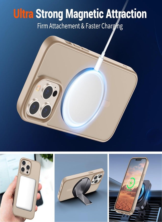 SUPFINE Magnetic for iPhone 13 Pro Case(Compatible with MagSafe)(Military Grade Drop Protection) Slim Translucent Matte Shockproof with Anti-Fingerprint Phone Case,Desert Gold - Image 5