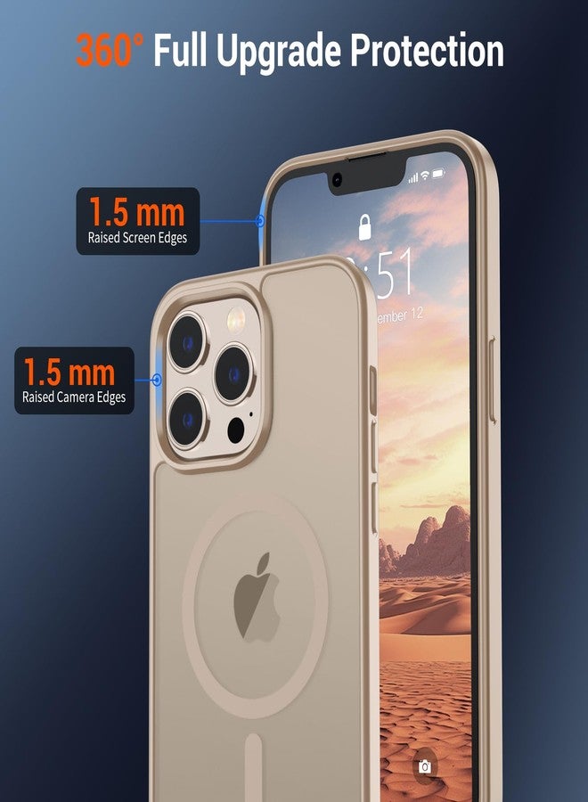 SUPFINE Magnetic for iPhone 13 Pro Case(Compatible with MagSafe)(Military Grade Drop Protection) Slim Translucent Matte Shockproof with Anti-Fingerprint Phone Case,Desert Gold - Image 4