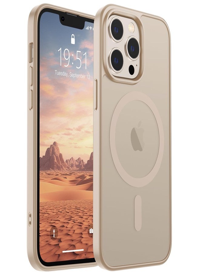 SUPFINE Magnetic for iPhone 13 Pro Case(Compatible with MagSafe)(Military Grade Drop Protection) Slim Translucent Matte Shockproof with Anti-Fingerprint Phone Case,Desert Gold - Image 1