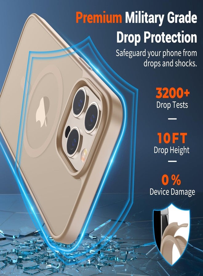 SUPFINE Magnetic for iPhone 13 Pro Case(Compatible with MagSafe)(Military Grade Drop Protection) Slim Translucent Matte Shockproof with Anti-Fingerprint Phone Case,Desert Gold - Image 3