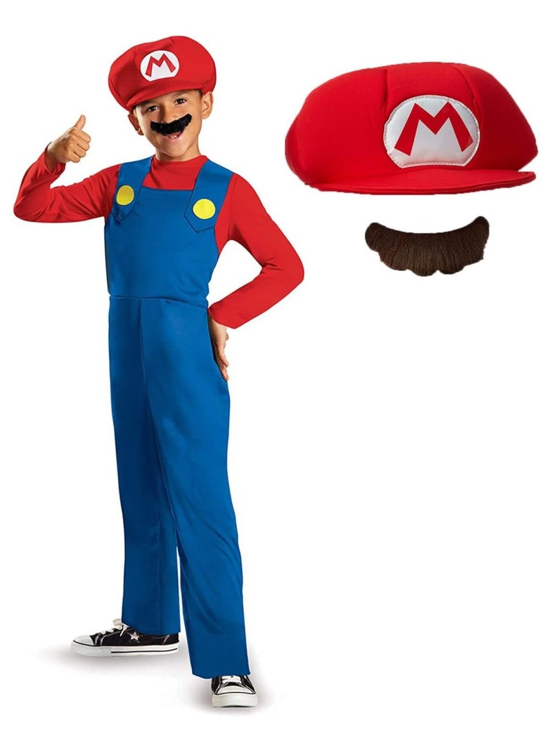 جورونب طقم زي ماريو لويجي، زي لويجي، زي تنكري للأولاد والبنات للكرنفال، أزياء تنكرية - Image 1