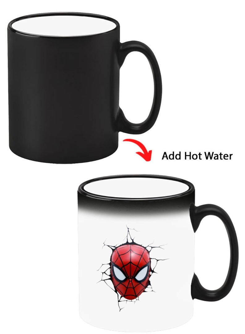 Theodor Color Changing Heat Sensitive Ceramic Mug, Image Revealed When HOT Liquid is Added! Spiderman Face - Image 1