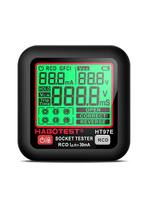 HT97E Digital Socket Tester Voltage Test UK Plug Socket Detector Intelligent Leakage Testing Multifunctional Phase Tester