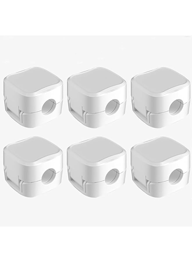 erorex 6 Pack Magnetic Cable Clips Cable Smooth Adjustable Cord Holder Under Desk Cable Management Adhesive Wire Holder Keeper Organizer For Home Office Desk Phone Car Wall Desktop Nightstand White - Image 1