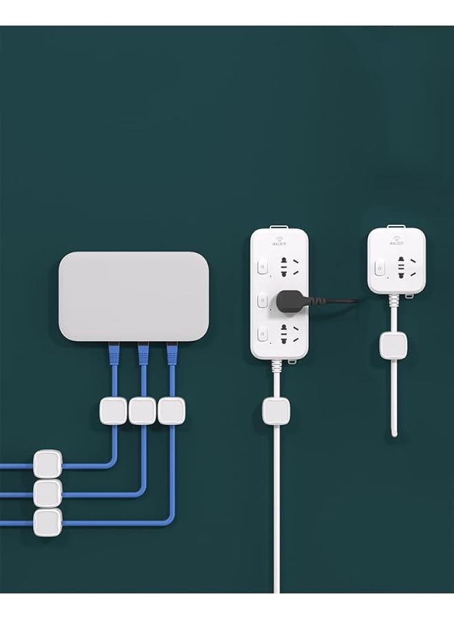 erorex 6 Pack Magnetic Cable Clips Cable Smooth Adjustable Cord Holder Under Desk Cable Management Adhesive Wire Holder Keeper Organizer For Home Office Desk Phone Car Wall Desktop Nightstand White - Image 2