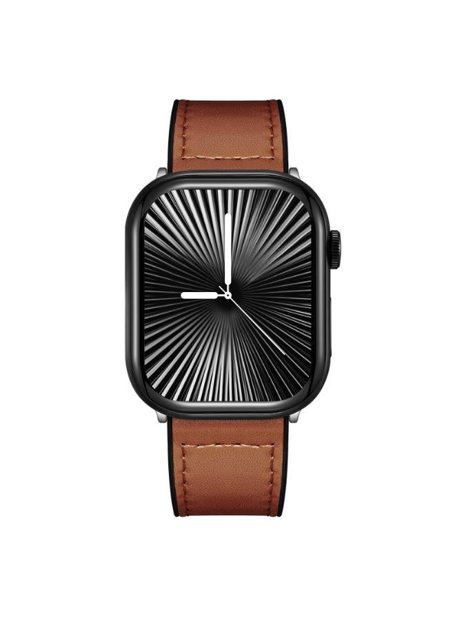 كينيث سكوت ساعة كينيث سكوت الذكية بشاشة جلد وسيليكون أسود وبني - Image 1