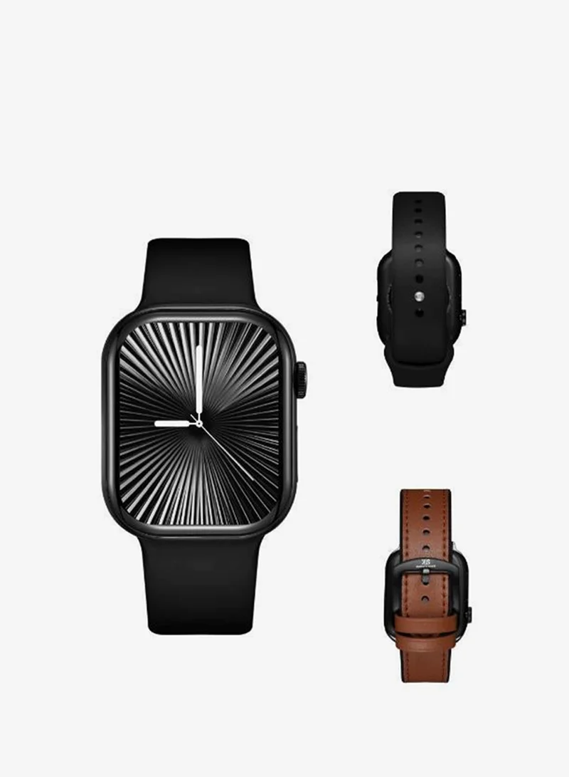 Kenneth Scott Kenneth Scott KA10PROMX-BSBBD Unisex Smart Display Watch & Leather & Silicone Strap Black & Brown