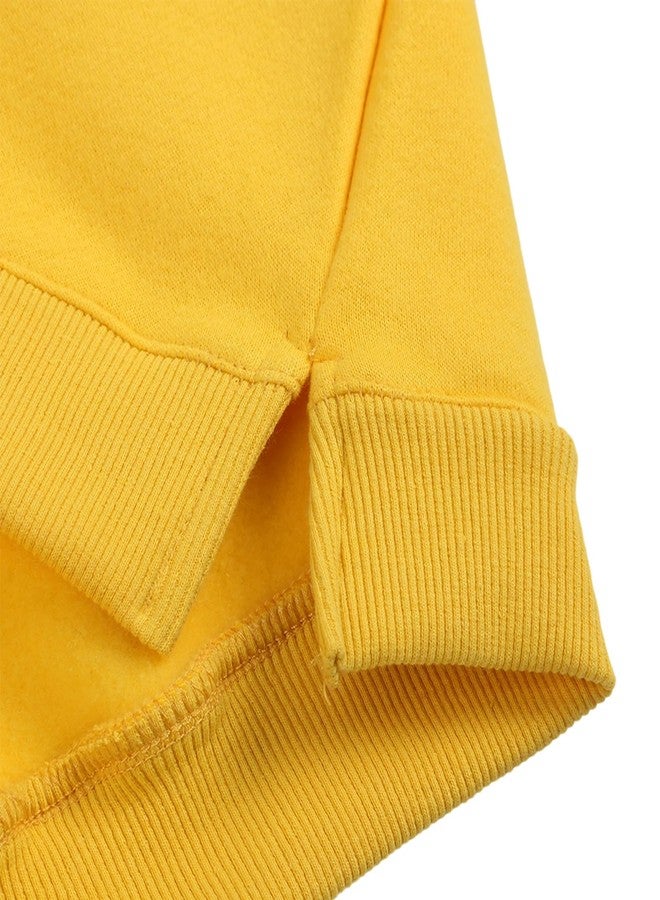 YAGATA Toddler Sweatshirt Baby Boys Girls Long Sleeve Shirts Kids Cotton Solid Fall Winter Pullover Tee Tops Blouse 12-24 Months Yellow 90 - Image 2