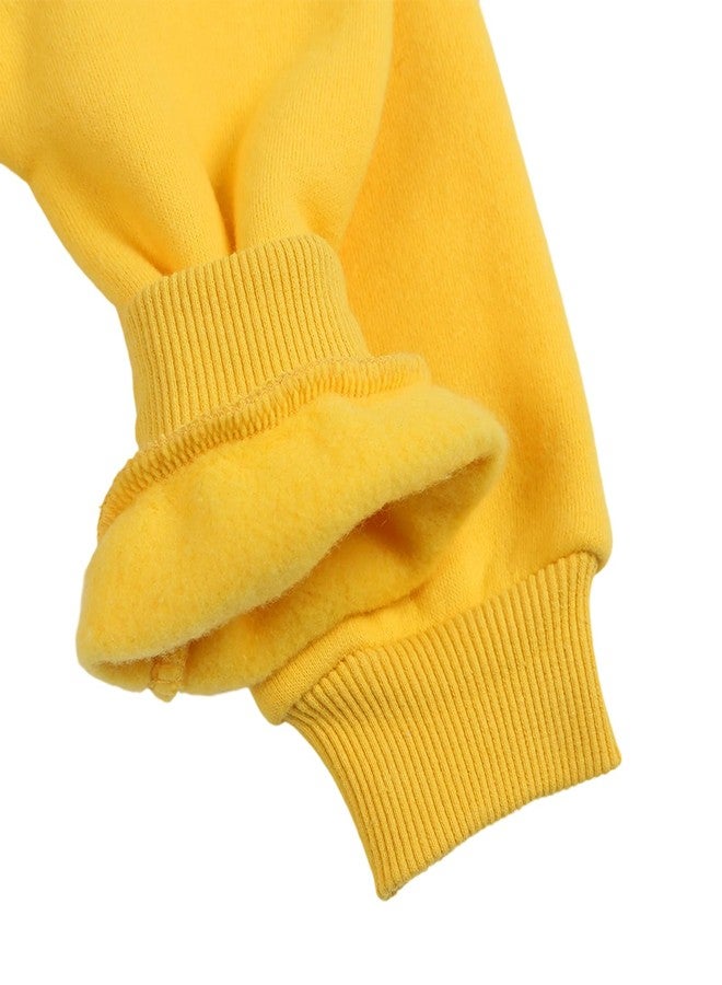 YAGATA Toddler Sweatshirt Baby Boys Girls Long Sleeve Shirts Kids Cotton Solid Fall Winter Pullover Tee Tops Blouse 12-24 Months Yellow 90 - Image 5