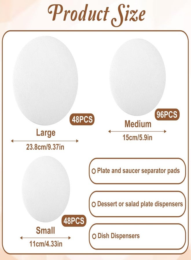 Exclaith 192 Pack Plate China Storage Dividers, 3 Sizes, Thick and Premium Felt Plate Dividers, Round China Dish Protectors for Chinas, Dishes, Coffee Saucers Protecting and Stacking, White - Image 2