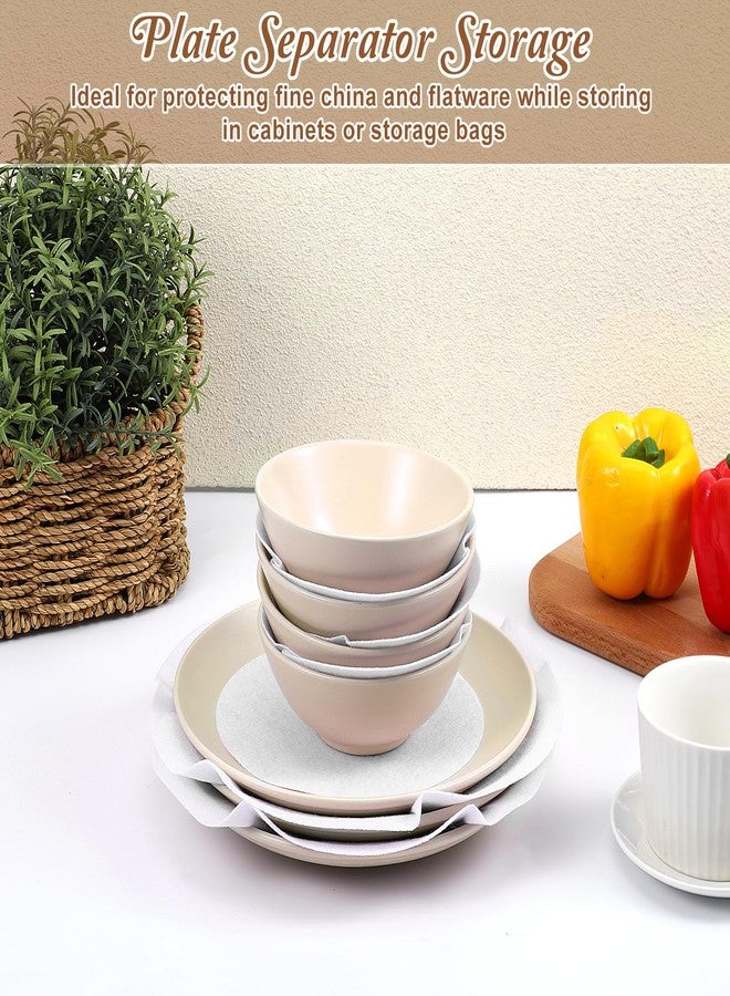 Exclaith 192 Pack Plate China Storage Dividers, 3 Sizes, Thick and Premium Felt Plate Dividers, Round China Dish Protectors for Chinas, Dishes, Coffee Saucers Protecting and Stacking, White - Image 4