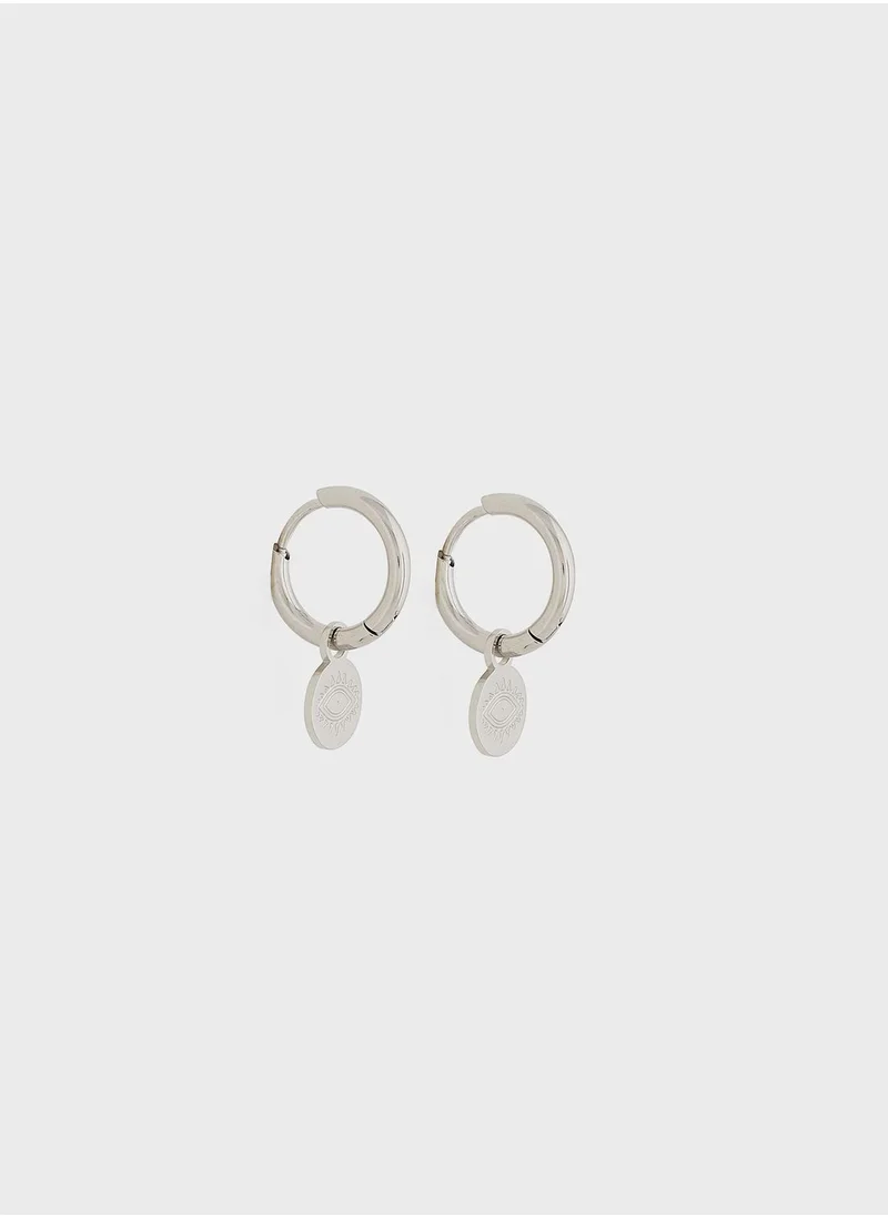 Lady Mauve NAYANA EYE PENDANT HOOP EARRINGS