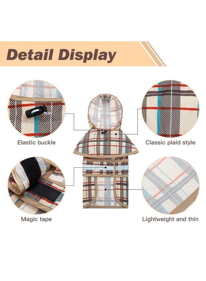 كولتيل معطف واق من المطر بغطاء رأس للكلاب من KOOLTAIL مع فتحة للمقود، معطف واق من المطر للكلاب الصغيرة والمتوسطة، سترة مطر مقاومة للماء للكلاب مع شريط عاكس، ملابس مطر قابلة للتعديل وجيدة التهوية للجراء - بيج - Image 3