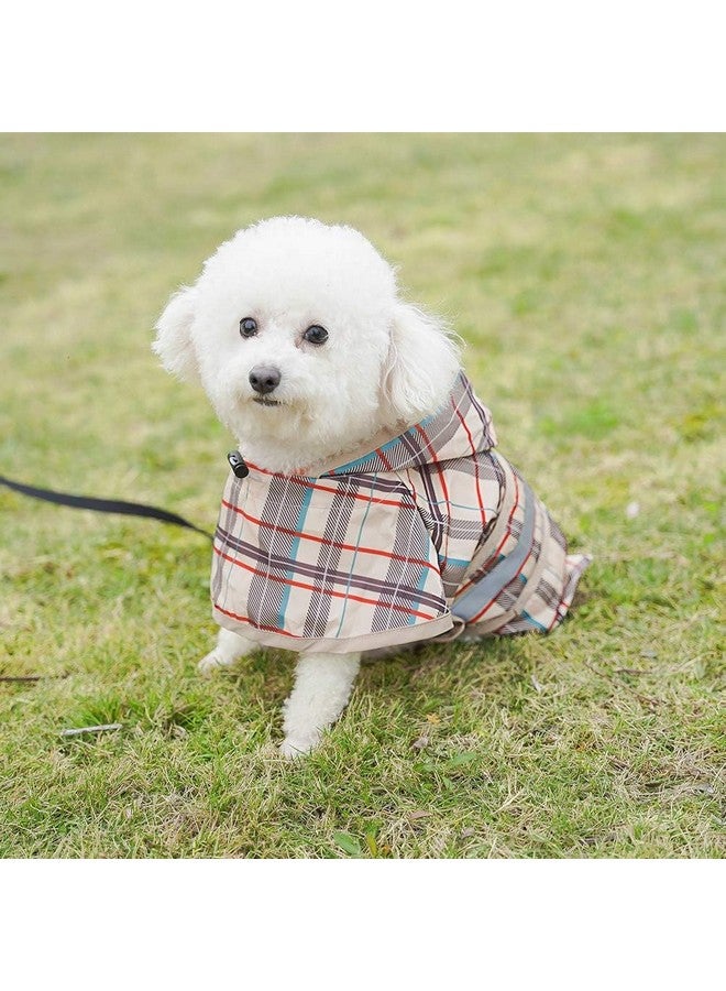 كولتيل معطف واق من المطر بغطاء رأس للكلاب من KOOLTAIL مع فتحة للمقود، معطف واق من المطر للكلاب الصغيرة والمتوسطة، سترة مطر مقاومة للماء للكلاب مع شريط عاكس، ملابس مطر قابلة للتعديل وجيدة التهوية للجراء - بيج - Image 5