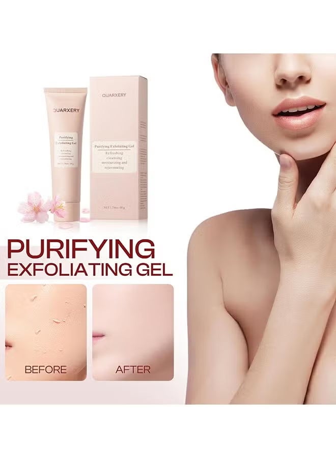 QUARXERY Purifying Exfoliating Gel: Face Facial Exfoliator Cleanser - Quarxery Exfoliating Gel Wash Face, Gentle Exfoliat-ing Scrub For Face, Facial Purify-ing Exfoliator Cleanser - Image 4