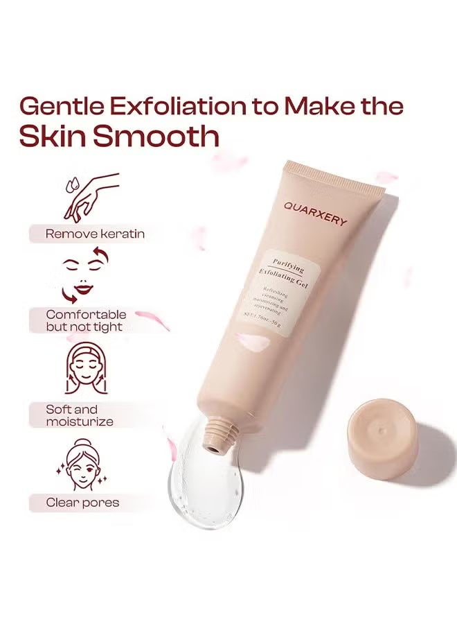 QUARXERY Purifying Exfoliating Gel: Face Facial Exfoliator Cleanser - Quarxery Exfoliating Gel Wash Face, Gentle Exfoliat-ing Scrub For Face, Facial Purify-ing Exfoliator Cleanser - Image 5