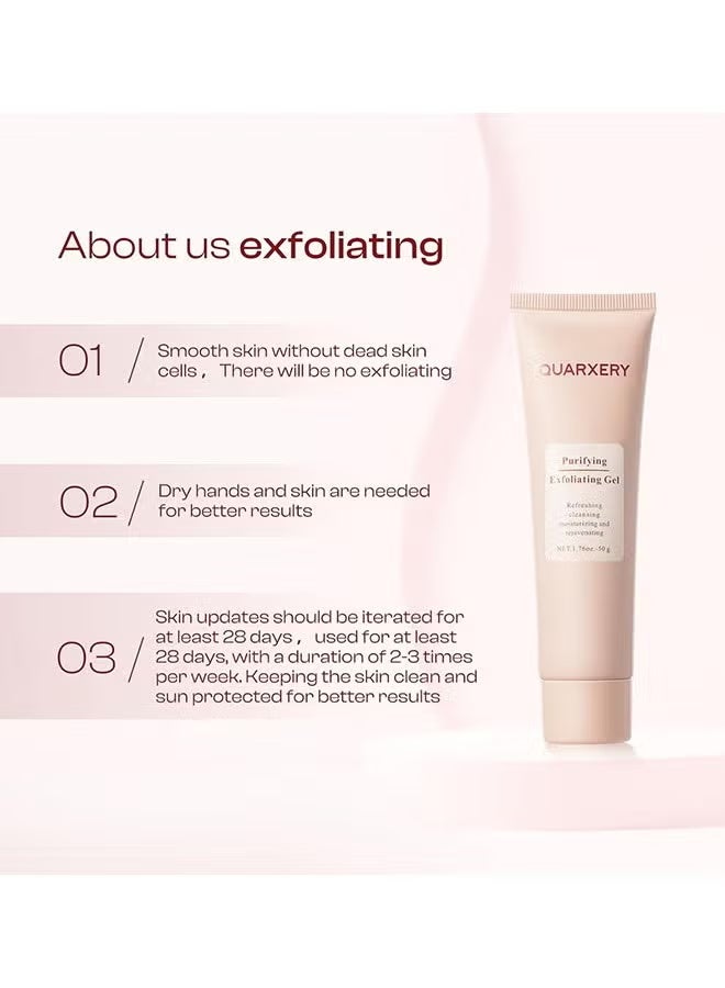QUARXERY Purifying Exfoliating Gel: Face Facial Exfoliator Cleanser - Quarxery Exfoliating Gel Wash Face, Gentle Exfoliat-ing Scrub For Face, Facial Purify-ing Exfoliator Cleanser - Image 2