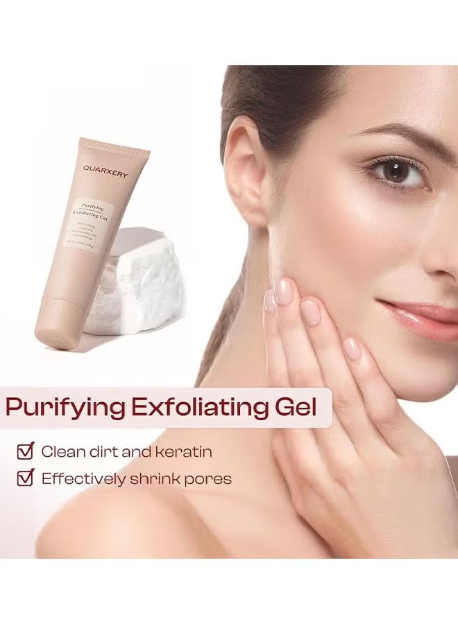 QUARXERY Purifying Exfoliating Gel: Face Facial Exfoliator Cleanser - Quarxery Exfoliating Gel Wash Face, Gentle Exfoliat-ing Scrub For Face, Facial Purify-ing Exfoliator Cleanser - Image 3