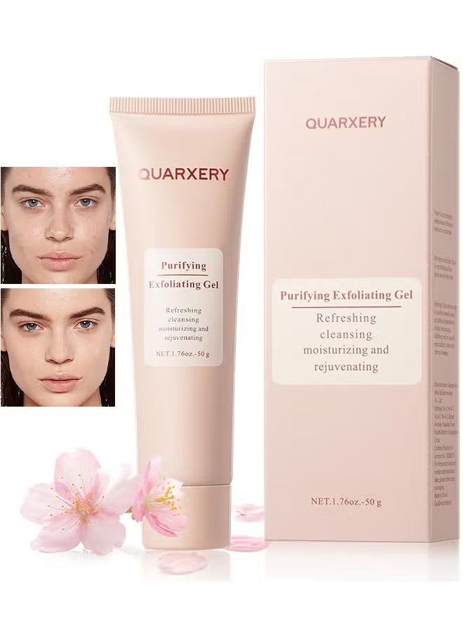 QUARXERY Purifying Exfoliating Gel: Face Facial Exfoliator Cleanser - Quarxery Exfoliating Gel Wash Face, Gentle Exfoliat-ing Scrub For Face, Facial Purify-ing Exfoliator Cleanser - Image 1