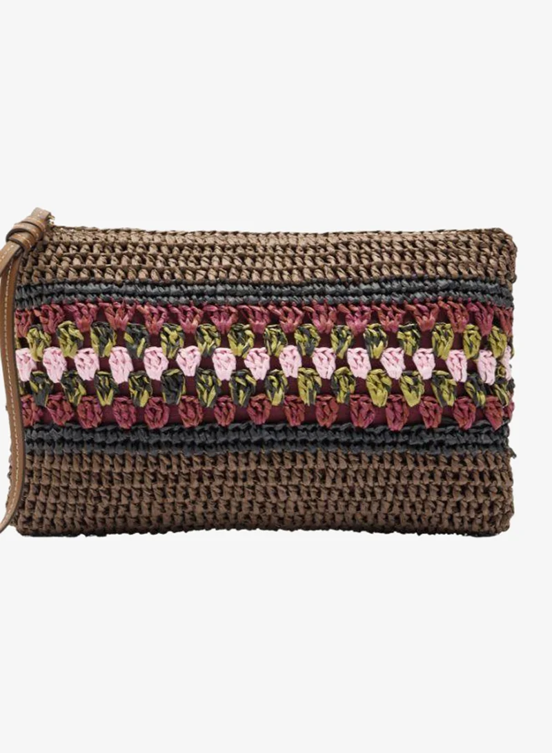 PARFOIS Straw-Effect Envelope Bag With Braided Detail