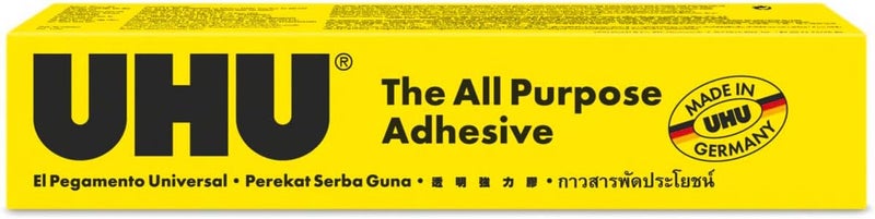 UHU All Purpose Adhesive, The Tried And Tested Universal Glue For Almost All Gluing Cases Like Crafts And Repair, Tube, 125 ml, Transparent - Image 1