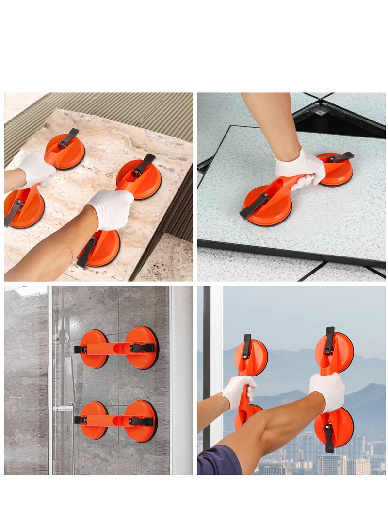Glass Suction Cups, Heavy Duty ABS Vacuum Plate Handle Glass Holder to Lift Large Glass/Tile Lifter/Moving Window,Mirror/Dent Puller(Pack of 2, Orange) - Image 4