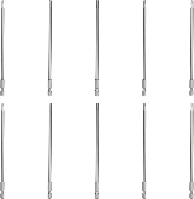 klarako Screwdriver Bit,10Pcs Hex Screwdriver Bit Alloy Steel Electric 4mm Hex Strong Magnetic Hardened Hardware Hand Tool S1/4 150mm for Pneumatic Screwdriver Electric Drill - Image 1