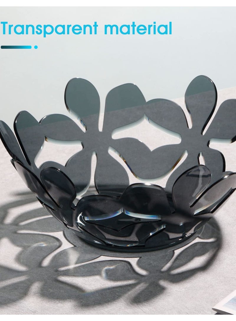 Excefore Rustless Fruit Bowl, Petal-shaped fruit basket for kitchen, Sturdy plastic decorative bowl for home decor, kitchen countertop. Color: Green.  - Image 3