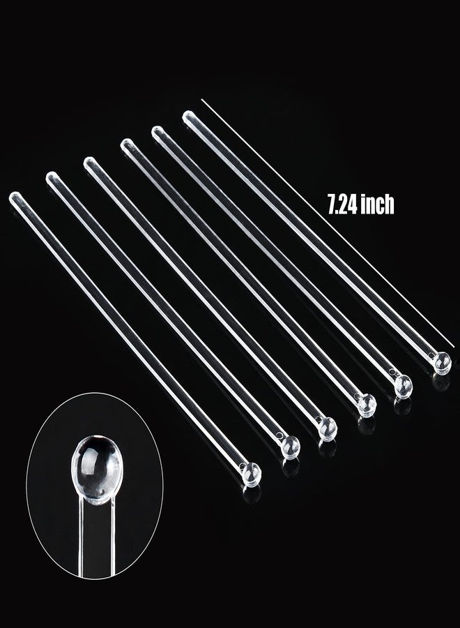 الينك مجموعة ألينك من 100 عود تقليب بلاستيكي شفاف، أعواد تقليب على شكل مصاصات كيك كريستالية، أعواد تقليب لمشروبات الكوكتيل والقهوة، 7.24 بوصة - Image 2