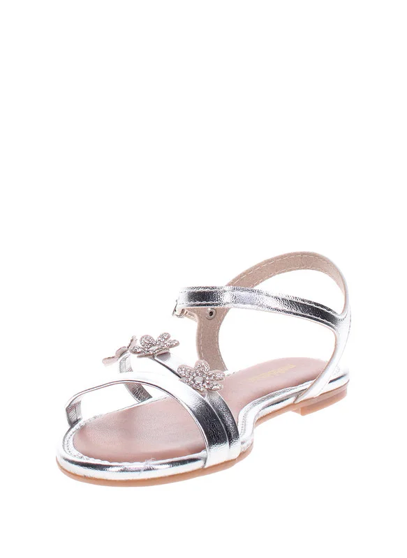 MOLEKINHA Molekinha Infant Girls Sandals With Back Strap Silver | Made In Brazil