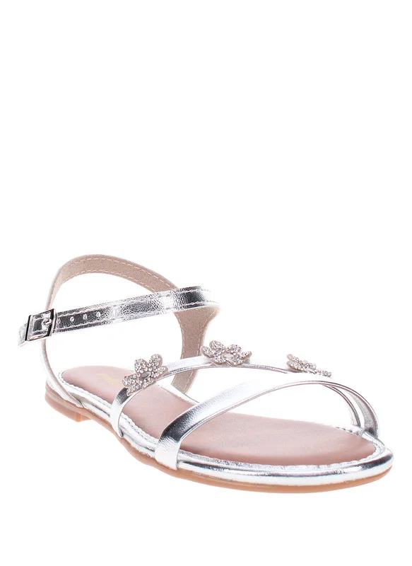 MOLEKINHA Molekinha Infant Girls Sandals With Back Strap Silver | Made In Brazil