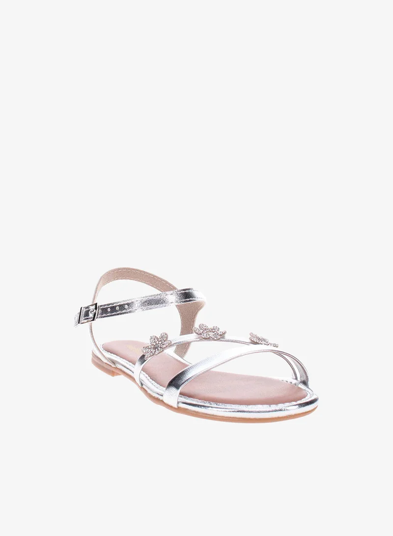 موليكينها صنادل أطفال بناتي موليكينها بحزام خلفي فضي صنع في البرازيل