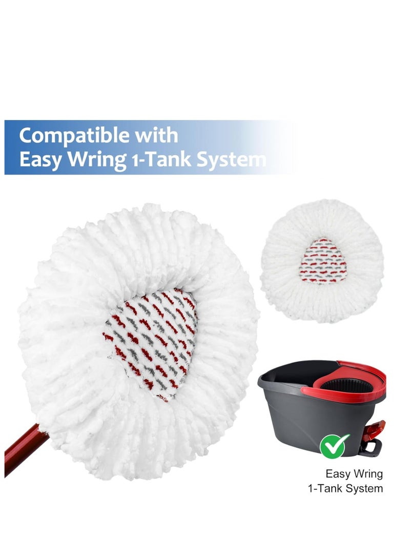 زالكون عبوتان من عبوة إعادة التعبئة العميقة المطورة المتوافقة مع ممسحة Vileda / O-cedar سهلة الاستخدام والممسحة الدوارة ونظام الدلو رؤوس ممسحة من الألياف الدقيقة لإعادة التعبئة، قوة تنظيف أكبر بنسبة 40%، وسادة تنظيف (أبيض) - Image 2