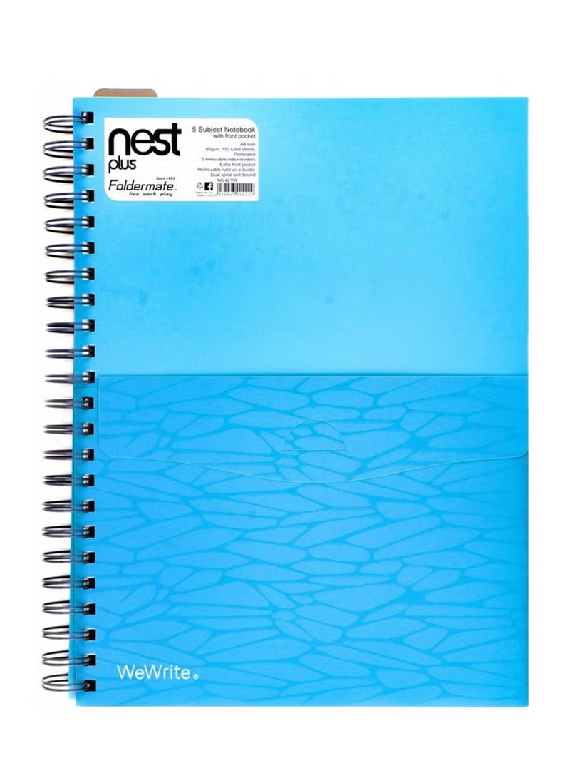 Foldermate 1-Piece A4 Size Subject Notebook With Five Divisions Assorted Colours - Image 5
