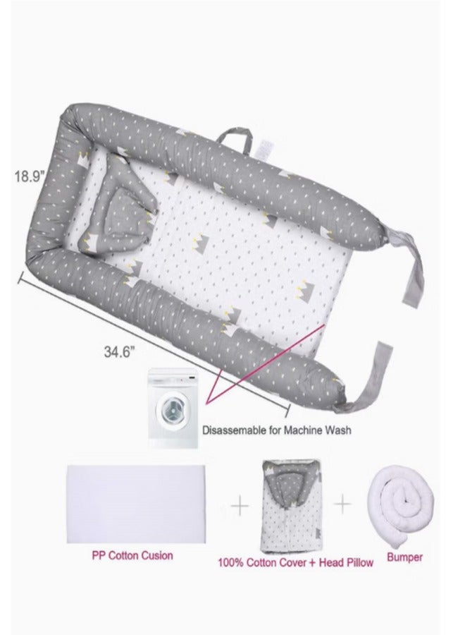 زي سي إم - هابي سرير الأطفال المحمول المصنوع من القطن الخالص لحديثي الولادة - Image 2