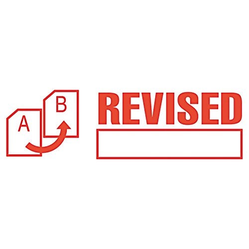 ACCUSTAMP2 035587 Pre-Inked Shutter Stamp, Red, Revised, 1 5/8 x 1/2 - Image 2