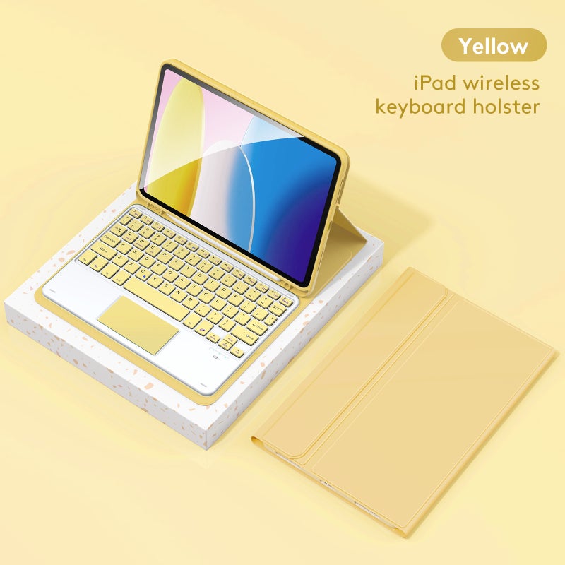 Wireless BT Keyboard USB Keypad with PU Leather Protecting Case for Tablet Compatible with iPad 10 10.9in(2022) - Image 3