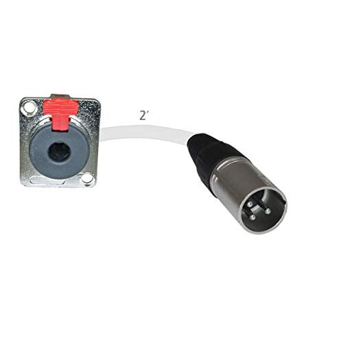 MCSPROAUDIO 2ft Pigtail: 1/4 TRS Panel Mount to XLR Male Plug (White) - Image 4
