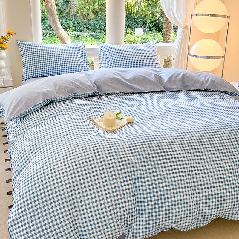 Four-Piece Bed Sheet Set, Washed Quilt Cover, Three-Piece Set For Student Dormitory, Brushed Single-Piece Quilt Cover, Cartoon Bedding - Image 1
