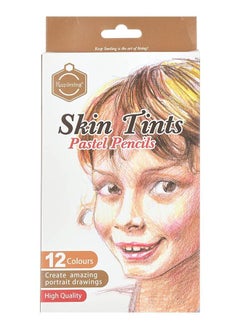 Keep Smiling Set of 12 skin pastel pencils colors  - Image 1