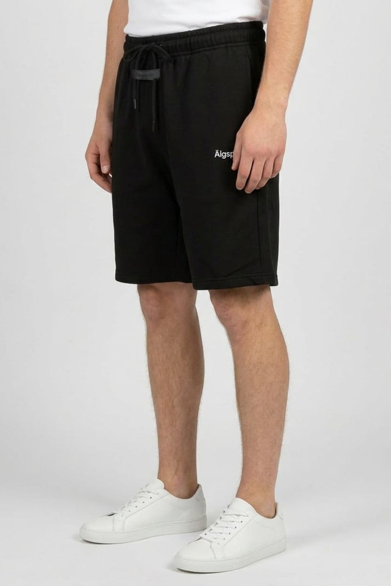 Algspar Men Brand Logo Basic Shorts, Black - Image 3