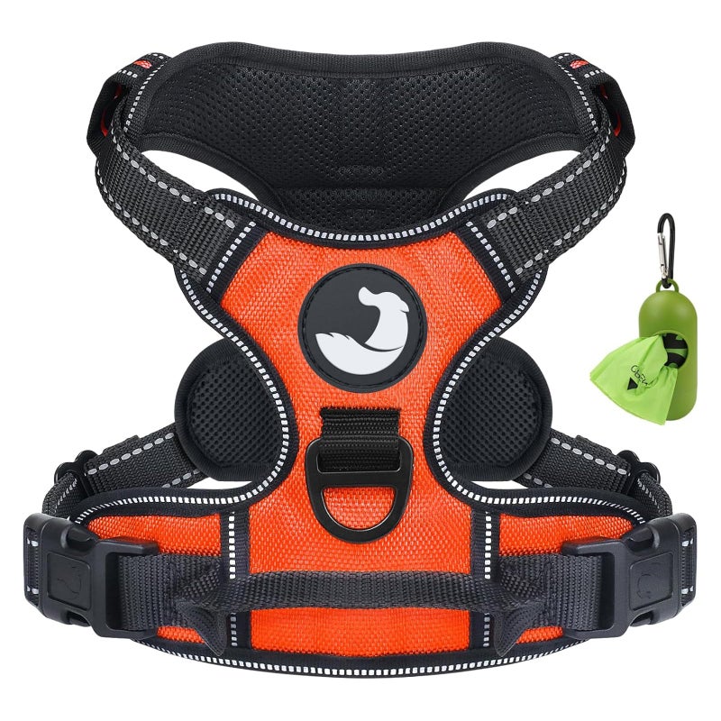 Joytale No Pull Dog Harness Medium Sized Dog, Reflective Pet Vest with Front Clip, Adjustable Soft Padded Harnesses with Easy Control Handle for Training and Walking, Orange, M - Image 1