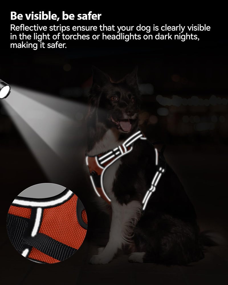 Joytale No Pull Dog Harness Medium Sized Dog, Reflective Pet Vest with Front Clip, Adjustable Soft Padded Harnesses with Easy Control Handle for Training and Walking, Orange, M - Image 5