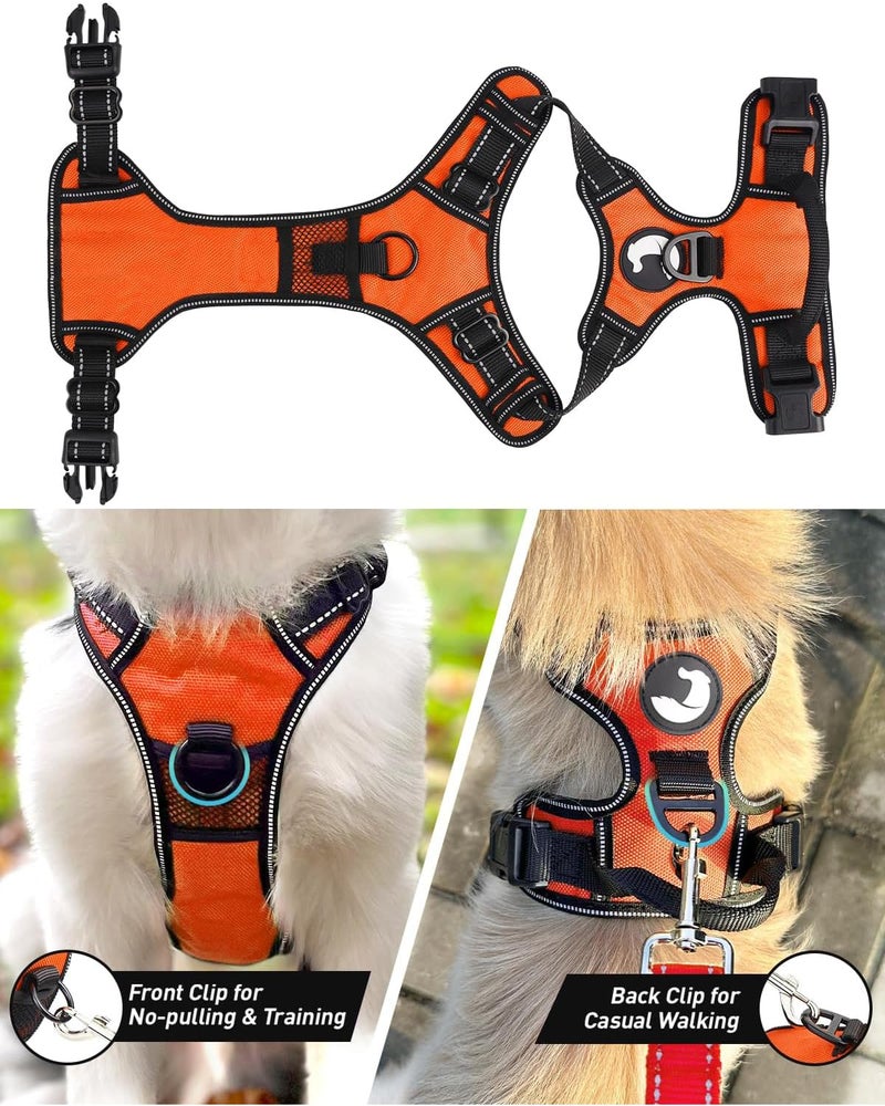 Joytale No Pull Dog Harness Medium Sized Dog, Reflective Pet Vest with Front Clip, Adjustable Soft Padded Harnesses with Easy Control Handle for Training and Walking, Orange, M - Image 2