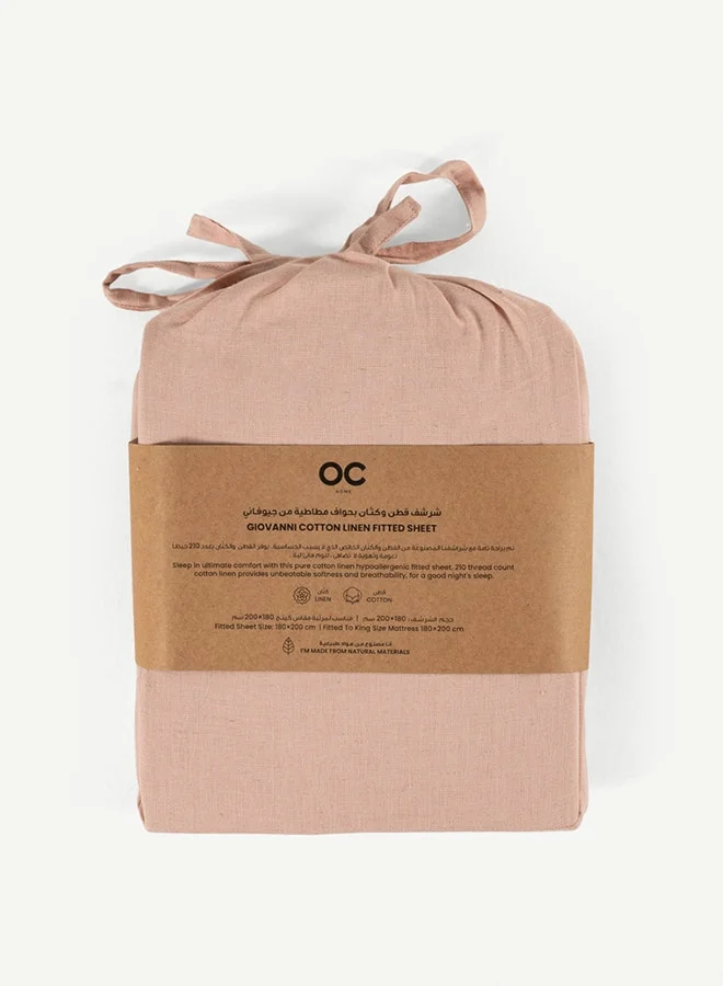 OC HOME Giovanni Ctn Linen Fitted Sheet 180x200